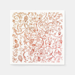 Trendy Red Floral Napkins Servet