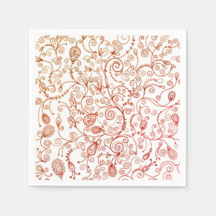 Trendy Red Floral Napkins Servet