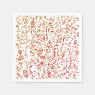 Trendy Red Floral Napkins Servet