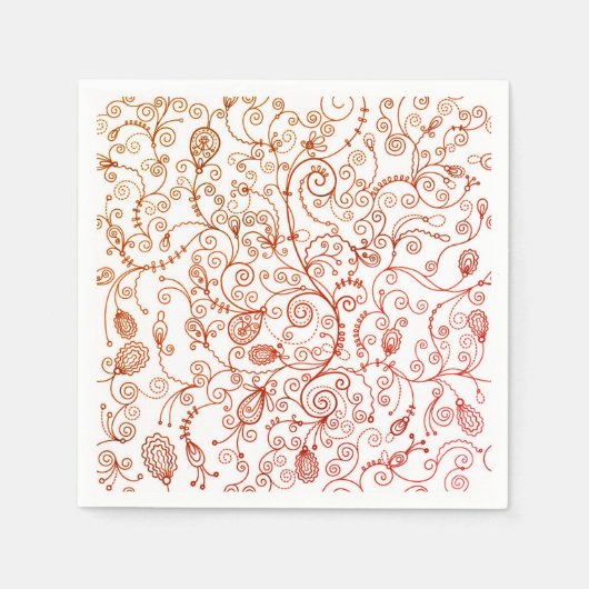 Trendy Red Floral Napkins Servet (Voorkant)