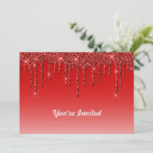 Trendy Red Glitter droogt op zaterdag Kaart (Staand voorkant)