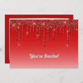 Trendy Red Glitter droogt op zaterdag Kaart