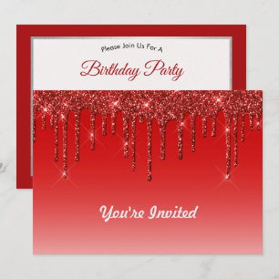 Trendy Red Glitter droogt op zaterdag Kaart