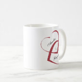 Trendy Red Glitter Hearts Forever Koffiemok (Voorkant rechts)