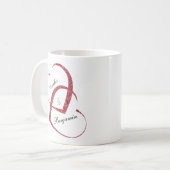 Trendy Red Glitter Hearts Forever Koffiemok (Voorkant links)