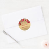 Trendy Red Gold Balloons Afstuderen Ronde Sticker (Envelop)