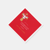 Trendy Red Gold Cross White Dove Bevestiging Servet (Hoek)