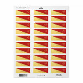 Trendy Red Gold Glitter Heart Address Label (Full Sheet)