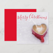 Trendy Red Good Morning Merry kerstflat Feestdagenkaart (Voorkant / Achterkant)