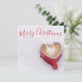 Trendy Red Good Morning Merry kerstflat Feestdagenkaart (Staand voorkant)