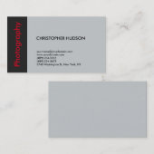 Trendy Red Gray Photography Visitekaartje (Voorkant / Achterkant)