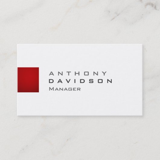 Trendy Red Gray White, hedendaags Visitekaartje (Voorkant)