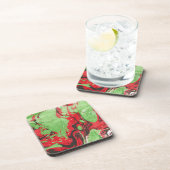 Trendy Red Green Abstracte moderne Sjabloon Bier Onderzetter (Rechterzijde)