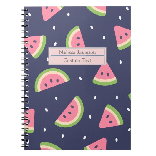 Trendy Red Green Pink Watermelon Pattern Notitieboek (Voorkant)