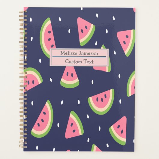 Trendy Red Green Pink Watermelon Pattern Planner (Voorkant)