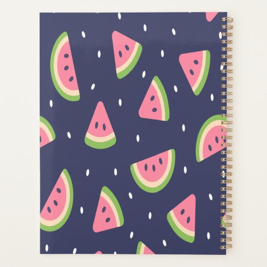 Trendy Red Green Pink Watermelon Pattern Planner (Achterkant)