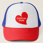 TRENDY RED HEART I LIEFT VAN MIJN ROMANTISCHE VALE TRUCKER PET (Voorkant)