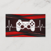 Trendy Red Joypad Heartbeat Gamer Tester Fun Visitekaartje (Voorkant)