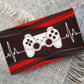 Trendy Red Joypad Heartbeat Gamer Tester Fun Visitekaartje