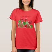 Trendy red Kerstgingerbreads T-shirt (Voorkant)