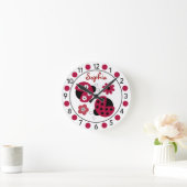 Trendy Red Ladybug - Aangepaste ursery Wall klok (Huis)