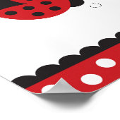 Trendy Red Ladybug Birthday Banner Sign Poster (Hoek)