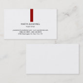 Trendy Red Line Black White Visitekaartje (Voorkant / Achterkant)