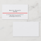 Trendy Red Line White Background Visitekaartje (Voorkant / Achterkant)