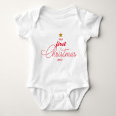 Trendy Red Mijn eerste kerstscript Newborn Baby  Romper (Voorkant)