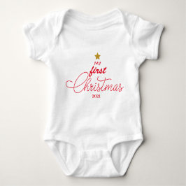 Trendy Red Mijn eerste kerstscript Newborn Baby  Romper