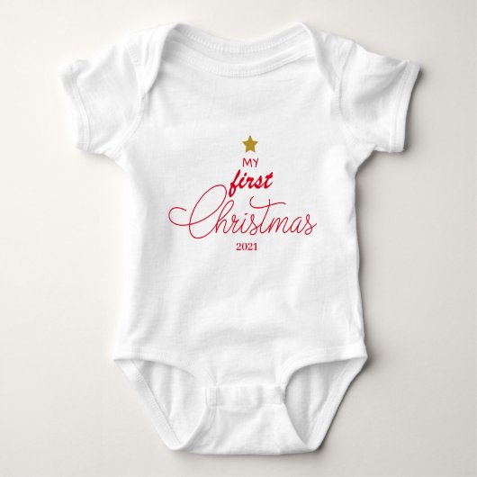 Trendy Red Mijn eerste kerstscript Newborn Baby Romper (Voorkant)