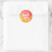 Trendy Red Pink en gele Waterverf Dank u wel Ronde Sticker (Tas)