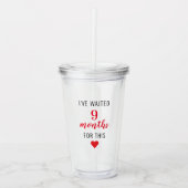 Trendy Red Post Zwangerschap Funny Quote Acryl Drinkbeker (Voorkant)