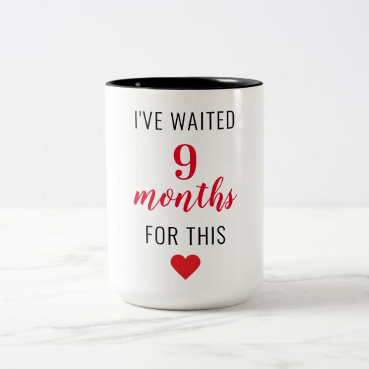 Trendy Red Post Zwangerschap Funny Quote Tweekleurige Koffiemok (Center)