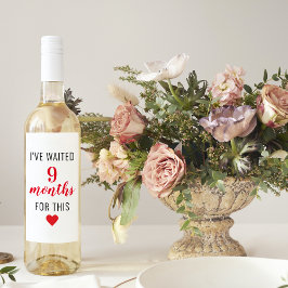 Trendy Red Post Zwangerschap Funny Quote Wijn Etiket