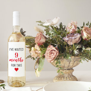 Trendy Red Post Zwangerschap Funny Quote Wijn Etiket