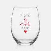 Trendy Red Post Zwangerschap Funny Quote Wijnglas Zonder Voet (Voorkant)