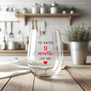 Trendy Red Post Zwangerschap Funny Quote Wijnglas Zonder Voet