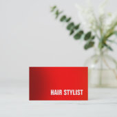 Trendy Red Professional Modern Hair Stylist Visitekaartje (Staand voorkant)
