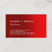 Trendy Red Professional Modern Hair Stylist Visitekaartje (Achterkant)