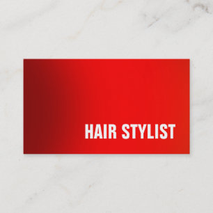 Trendy Red Professional Modern Hair Stylist Visitekaartje