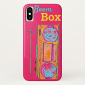 Trendy Red Retro Boombox Case-Mate iPhone Case (Achterkant)