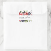TRENDY RED ROSE PEONY FLORAL BUNCH LOVE WEDING VIERKANTE STICKER (Tas)