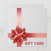 Trendy Red Satin Ribbon Gift Bow White-kaartje (Voorkant / Achterkant)