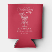 Trendy Red She's The Cherry On Top Bridal Shower Blikjeskoeler (Voorkant)