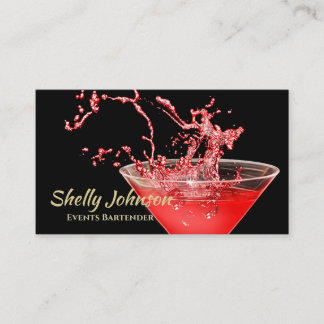 Trendy Red Splash Bartender en Evenementen Cateraa Visitekaartje
