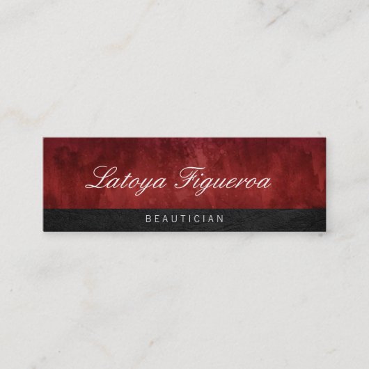 Trendy Red / Stijlvolle Black Trim Mini Visitekaartje (Voorkant)