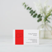 Trendy Red Stripe White Monogram Visitekaartje (Staand voorkant)