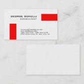 Trendy Red Striped White Consultant Visitekaartje (Voorkant / Achterkant)