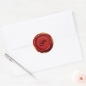 Trendy Red Wax Initiaal Letter Seal Ronde Sticker (Envelop)